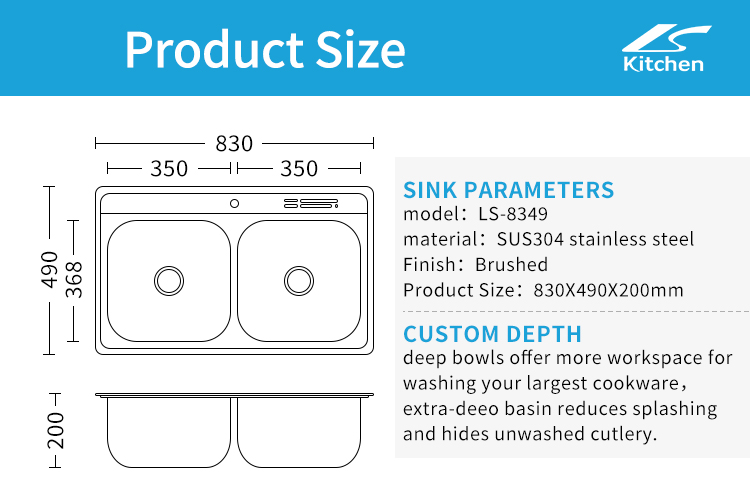 Wastafel Dapur Topmount Stainless Steel Dengan Dudukan Pisau Multifungsi Wastafel Mangkuk Ganda