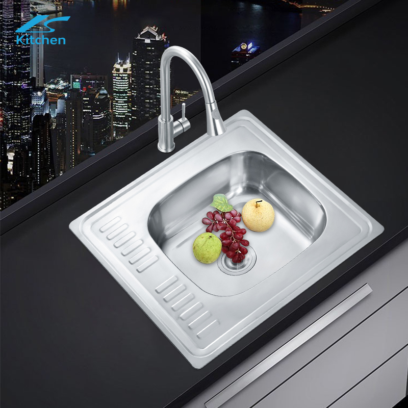 Wastafel Dapur Ukuran Standar Stainless Steel LS-6060 dengan Drainboard